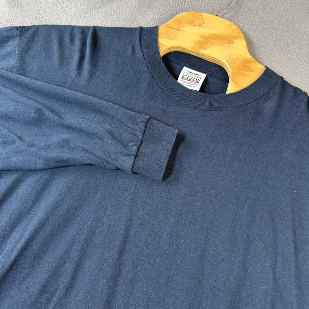 Pro Club Heavy Weight Mens 3XL Long Sleeve T-Shirt Navy Blue Cotton Crew Neck